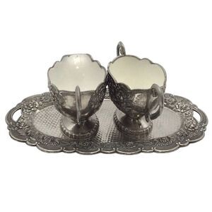 Vintage Eales 1779 Silver Plated Sugar & Creamer Set with Tray
